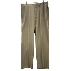 Haggar Wrinkle Free Pants Mens 36x32 Beige H26 Classic Fit Comfort Waist Recycle